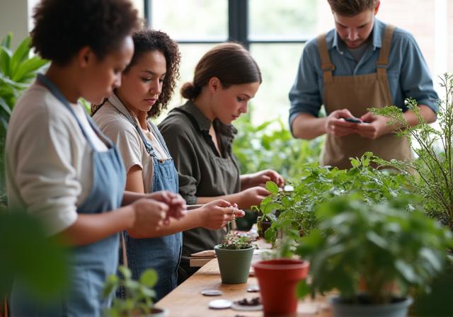 Plant care workshop in progress